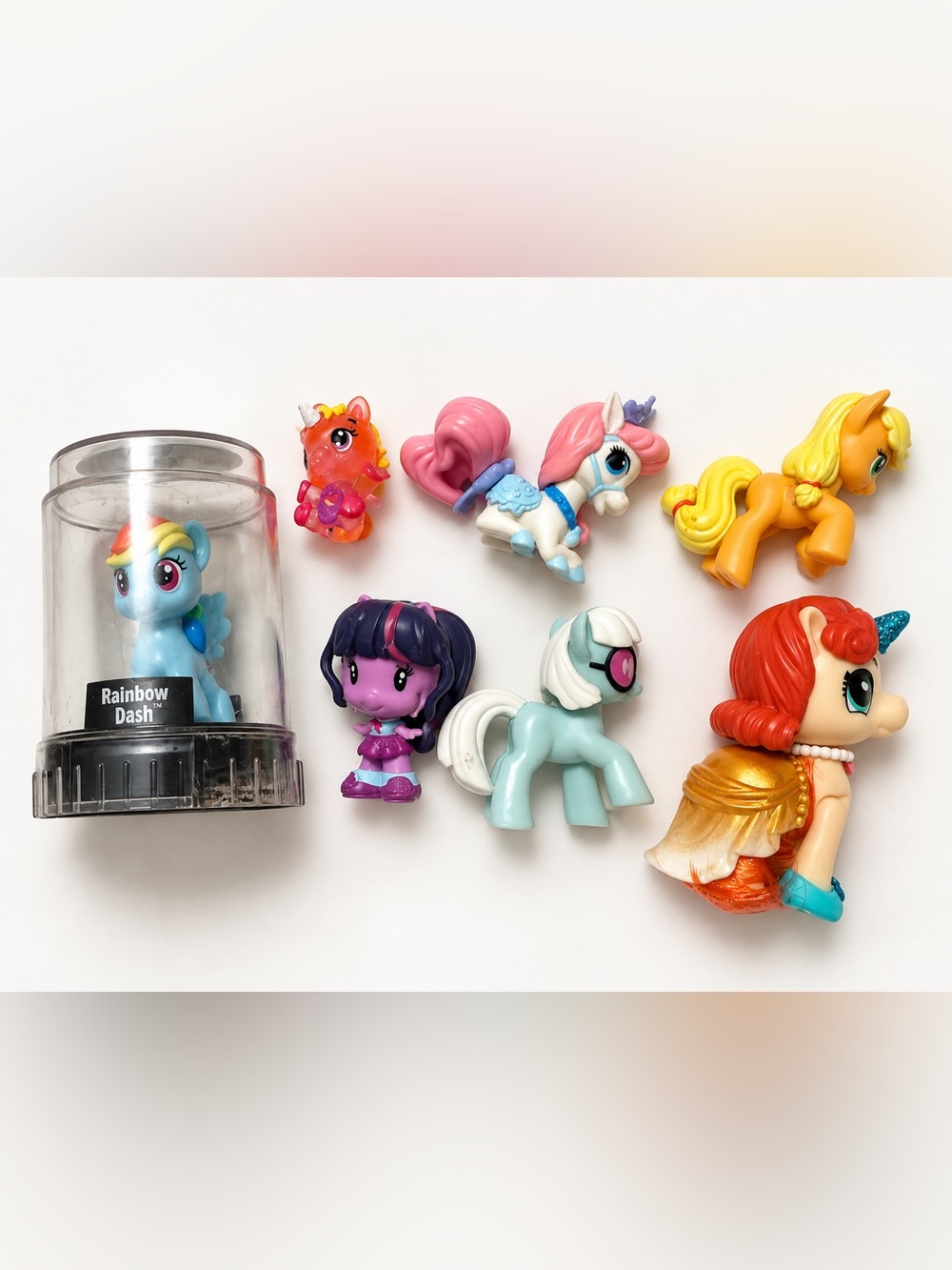 My Little Pony & Equestria Girls Figure Lot of 7 with Rainbow Dash Capsule